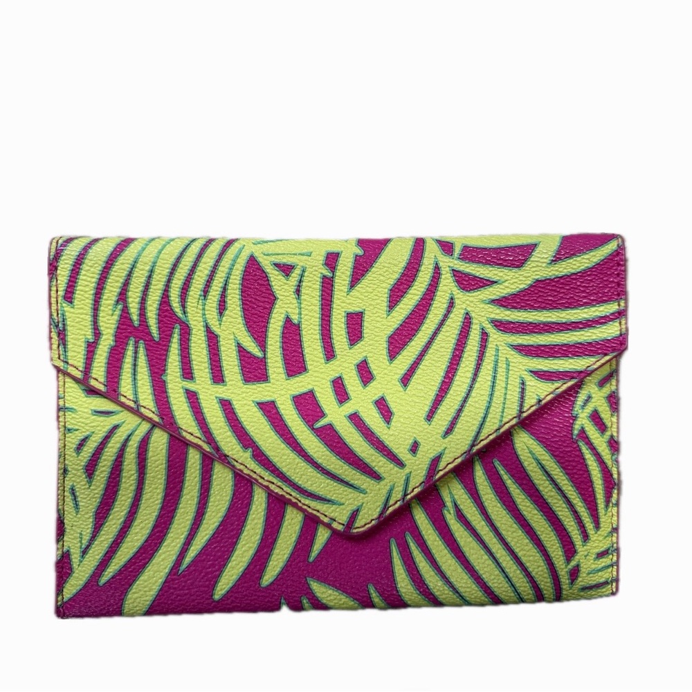 Small Tropical Leaf Print Envelope Pouch